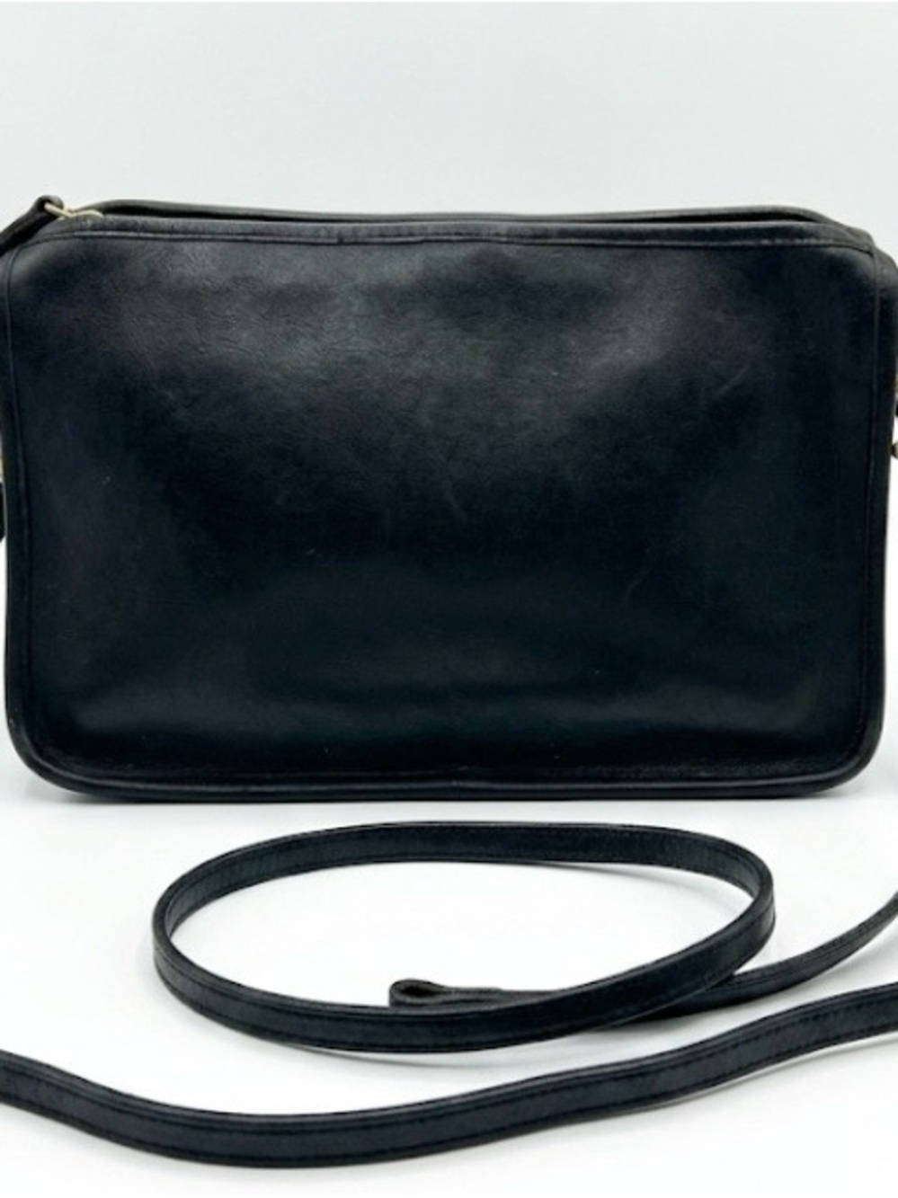 Coach Black Leather Messenger Crossbody Bag